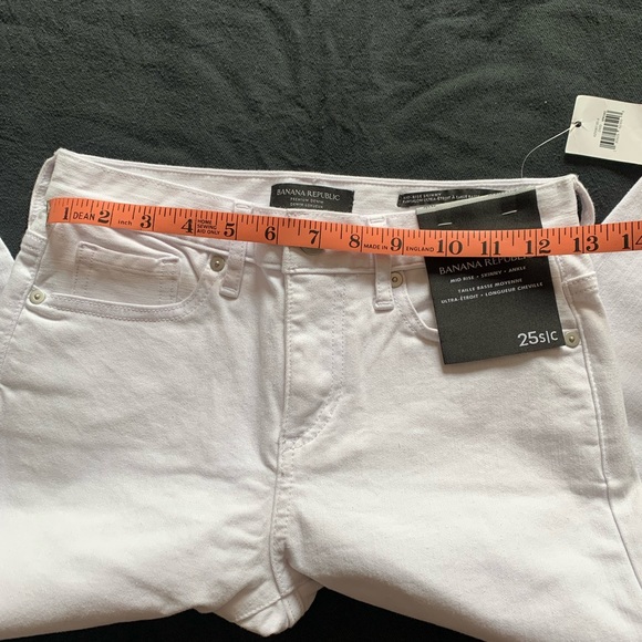 Banana Republic Premium Denim NWT size 25 white jeans - Picture 4 of 6